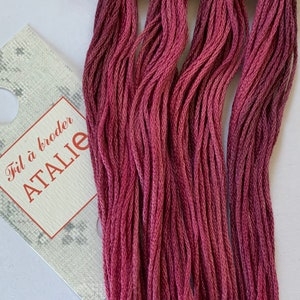 BOURGOGNE Hand Dyed Mouliné Atalie Threads for Cross Stitch Embroidery