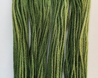 English Green Hand Dyed Atalie Threads for Cross Stitch Embroidery