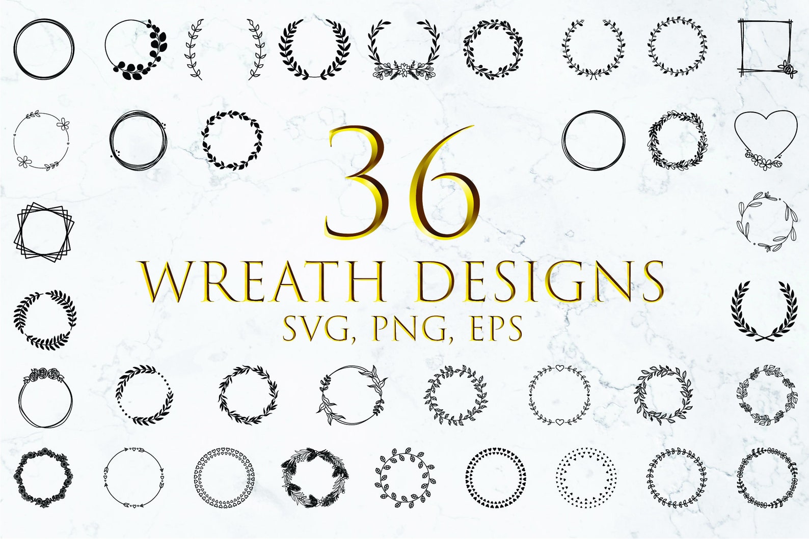 Wreath Svg Bundle Circle Svg Bundle Floral Wreath Svg Heart Laurel ...