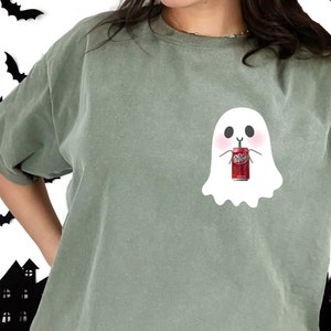 Ghost with Dr Pepper Png, Ghost Halloween Png, Little Ghost Coke Png, Ghost with Diet Coke Png, Funny Ghost Png, Halloween Png, Fall Png