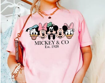 Retro Micky und Co Png, Mickey und Freunde zwar, Retro Micky und Firma, Familienurlaub Art, magisches Königreich Png, svg, Dxf, Eps