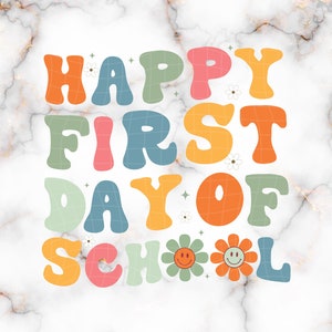 Happy First Day of School, Back to School Svg, Retro Teacher Png, Back to School Png,Teacher Gifts, Retro Teacher Png,Teacher Smile Face Svg
