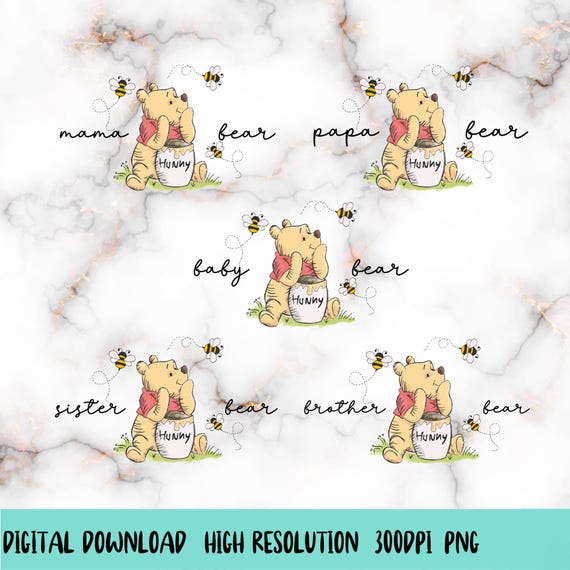 Mama Bear Png, Pooh Bear PNG, Family Matching Png, Papa Bear Png, Baby Bear Png, Mom Png, Funny Mom Shirt Png, Mama Png