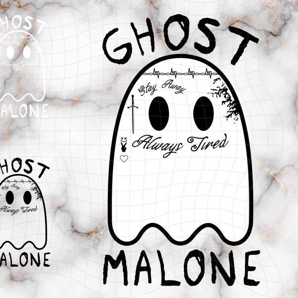Ghost Malone PNG, Ghost Malone SVG, Funny Ghost Png, Sublimation Graphics, Clipart, Halloween SVG, Cute Ghost png, Fun Halloween Design