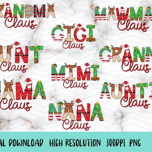Noël personnalisé png, maman noël png, grand-père Noël png, mimi noël PN, grand-mère noël, noël mimi noël, gigi noël png, chemise grand-mère noël