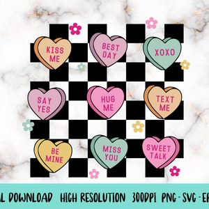 Be Mine Svg, Sweet Hearts Png, XOXO Svg, Conversation Hearts Svg, Be Mine, Valentijnsdag png, cadeau voor Valentijn, liefde png, Valentijnsdag harten
