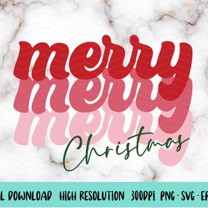 Merry Merry Christmas Svg Png, Merry Christmas png, Kerstmis PNG digitaal ontwerp, Retro Santa Svg, vakantie sublimatie ontwerp downloaden