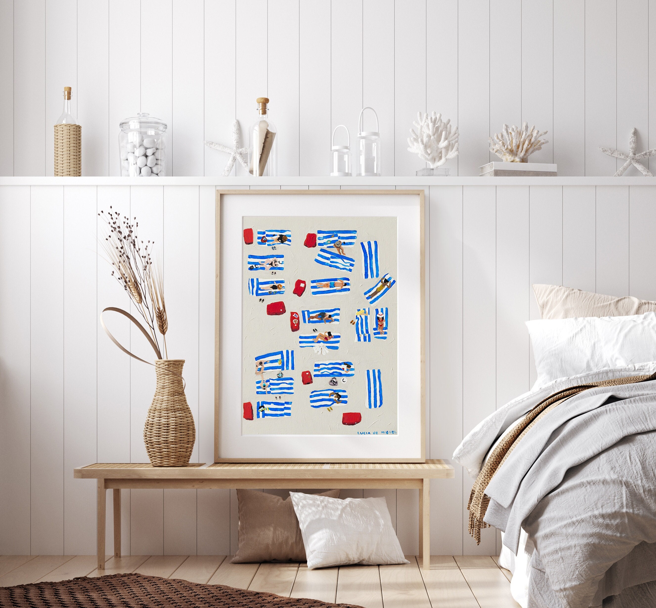 Aerial Beach Print: Minimalist Coastal Wall Art