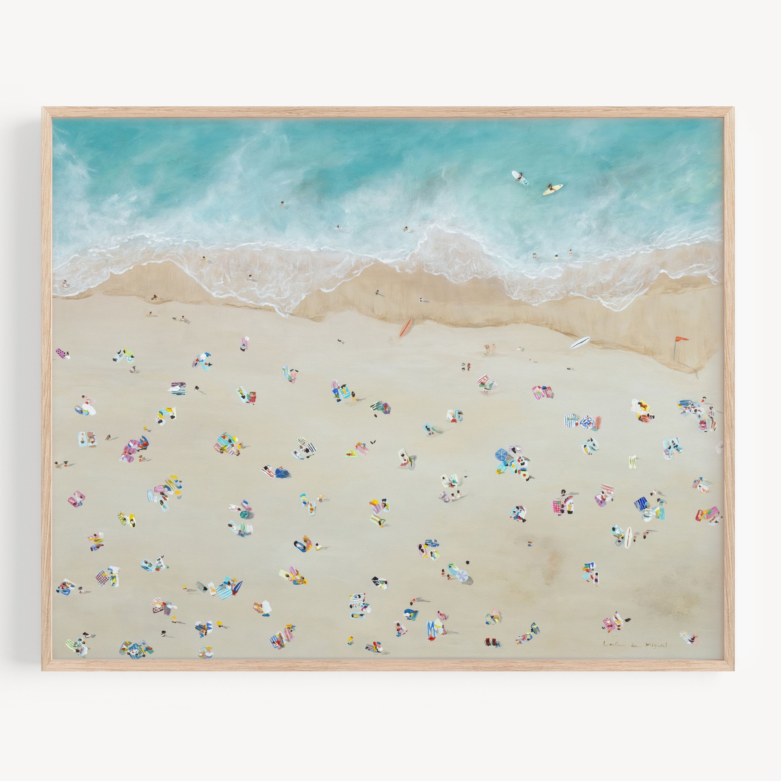 Photo inspiration: Minimalist Beach Print Aerial Crowd Seascape Coastal Home Decor Photo Inspiration