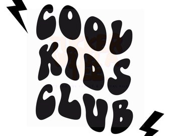 Cool Kids Club PNG, Cool Kids Club Lightning Bolt PNG, Lightning Bolts PNG, Toddler Boys Png, Toddler Girls Png, Retro Png, Retro Youth Png