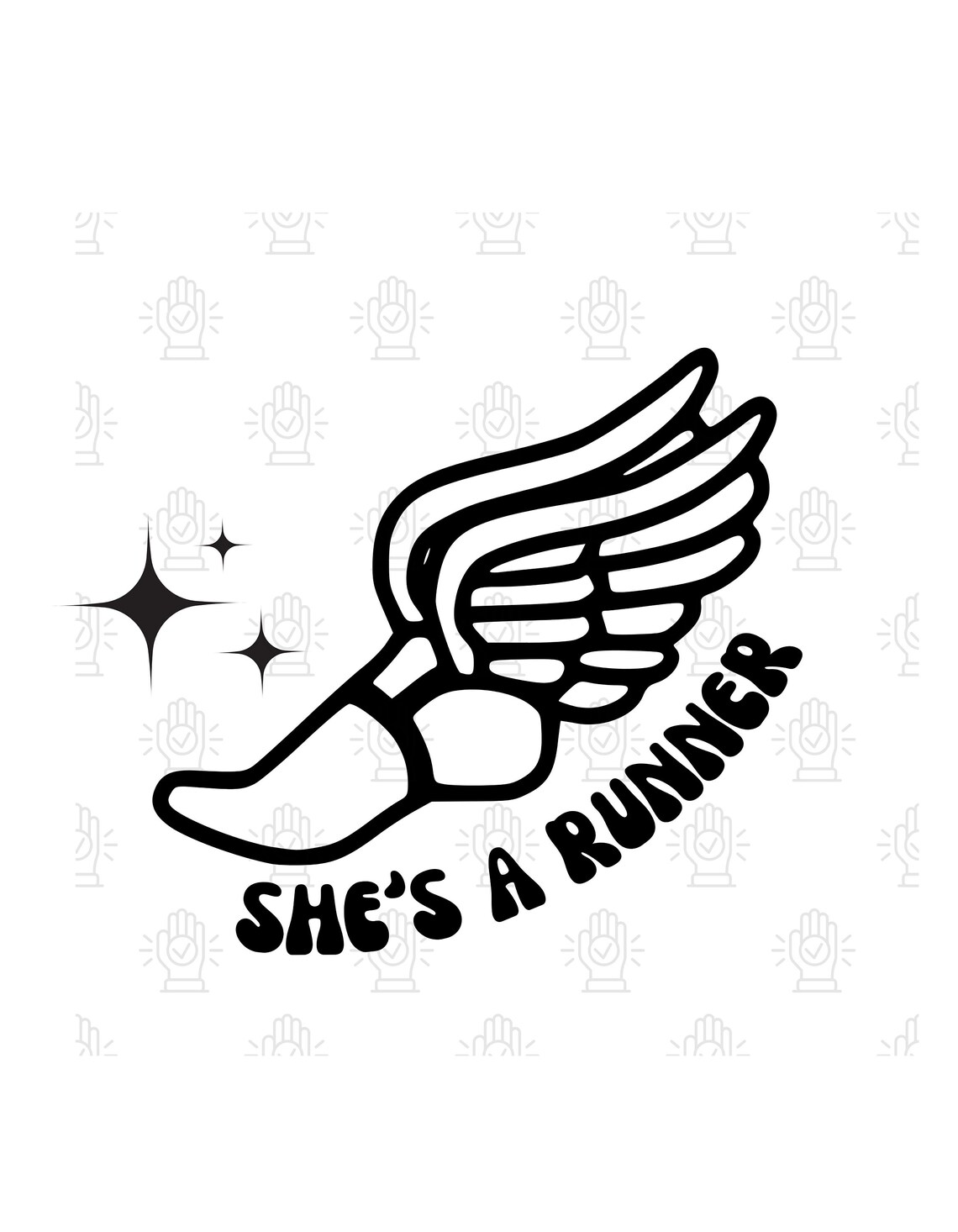 She's A Runner, She's A Track Star Front/back PNG & SVG Files, Runner