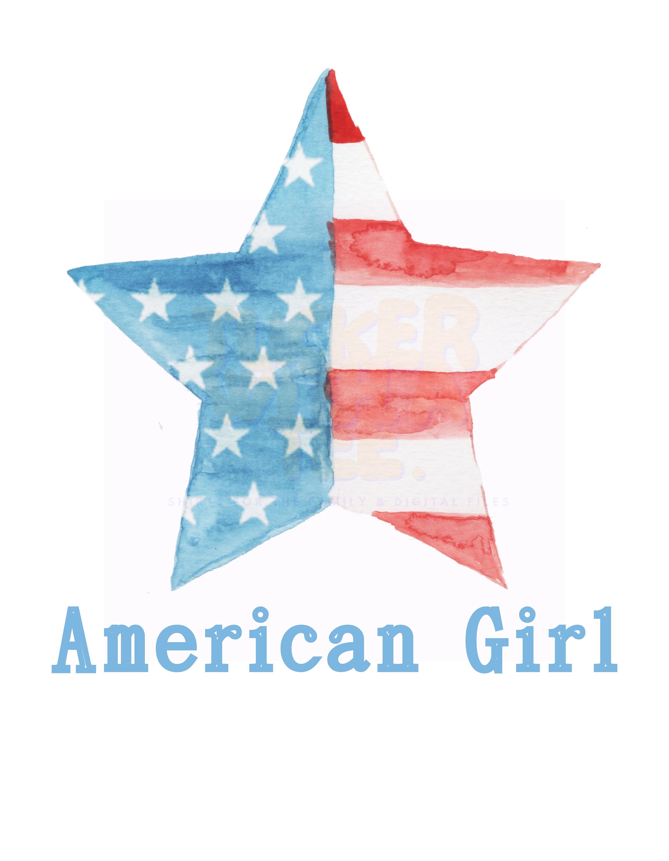 American Girl PNG, Fourth of July PNG, Memorial Day PNG, Watercolor Png ...