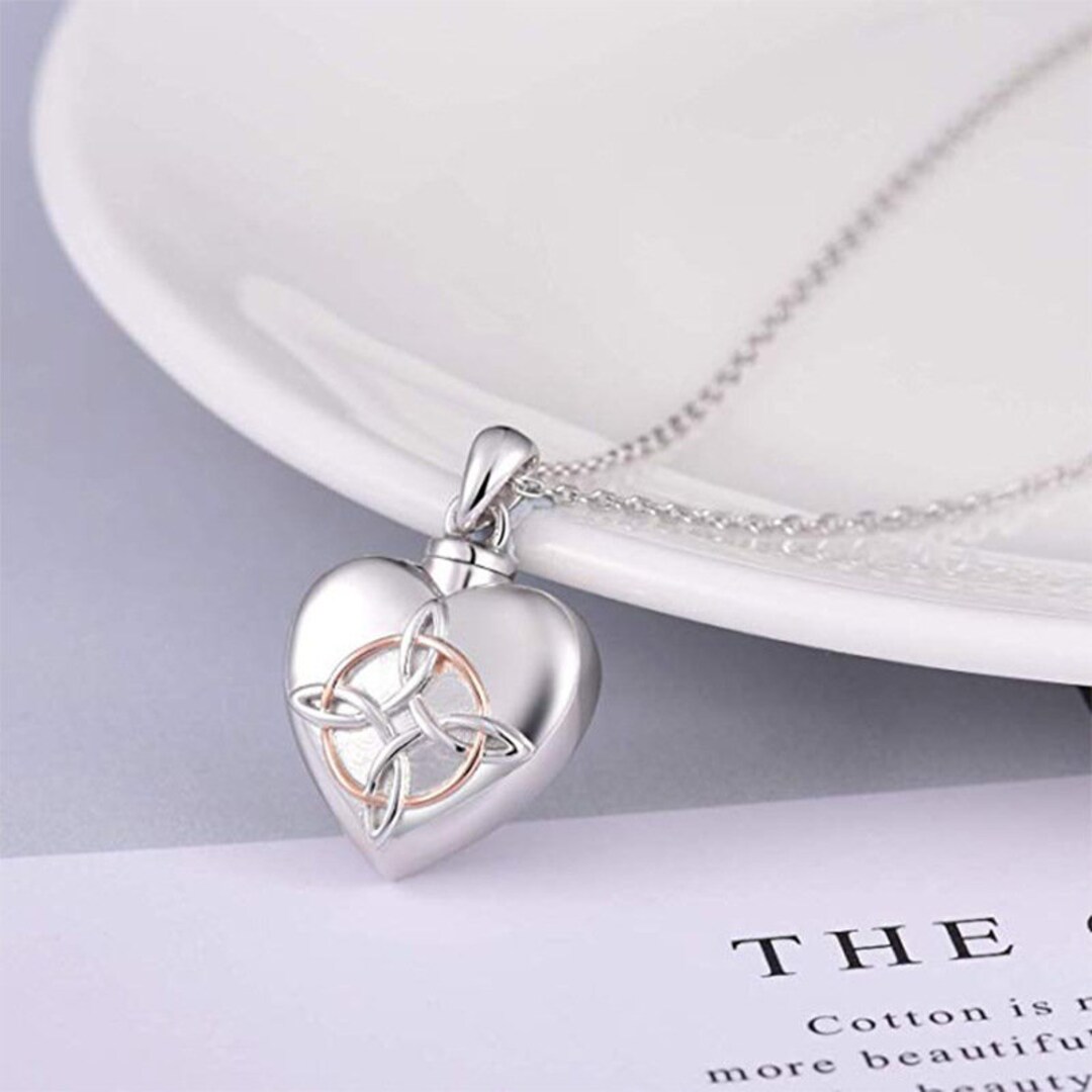 Pet Memorial Necklace Dog Ashes Jewelry Celtic Knot Etsy