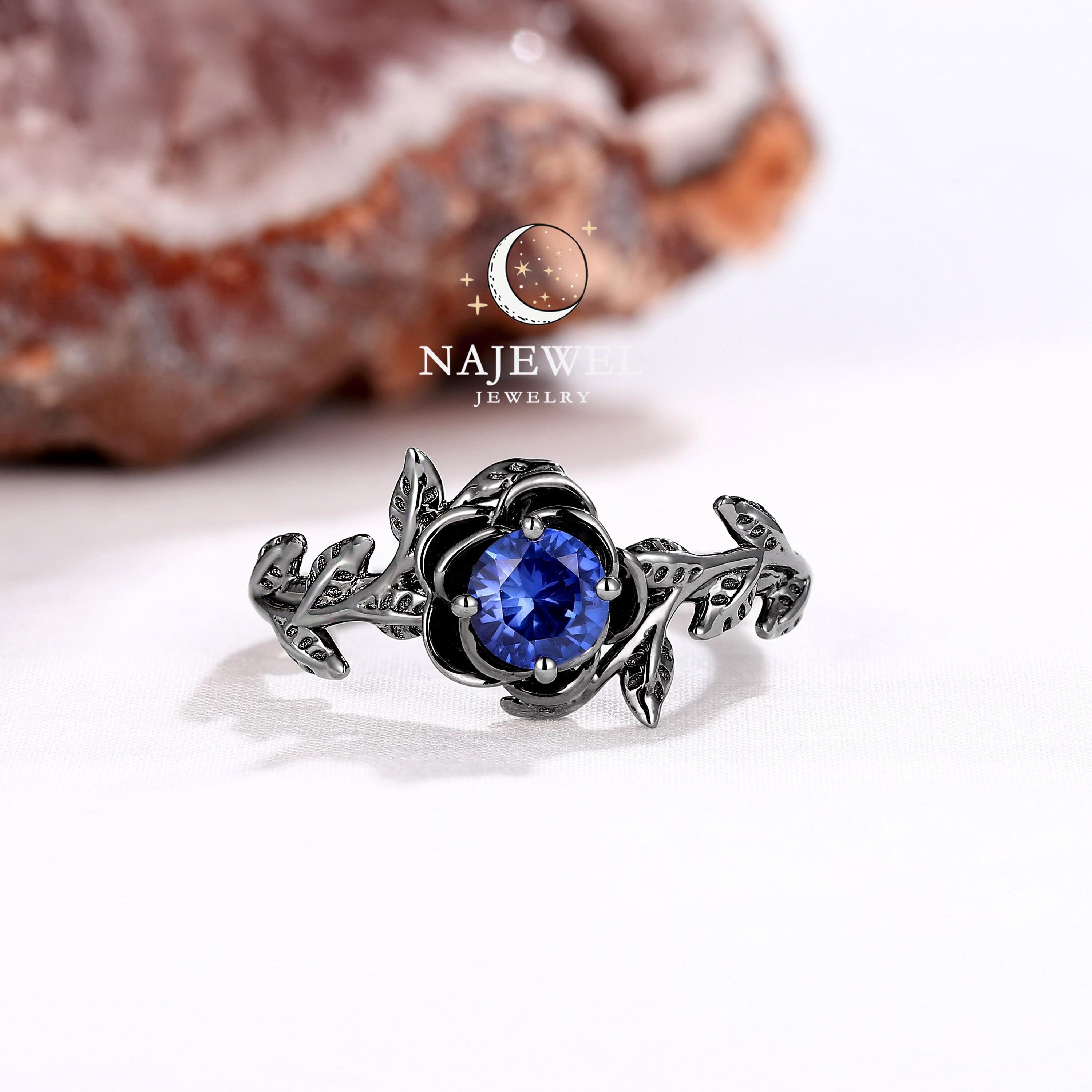 ブラックゴールド コーンフラワー ブルーサファイア ソリティア