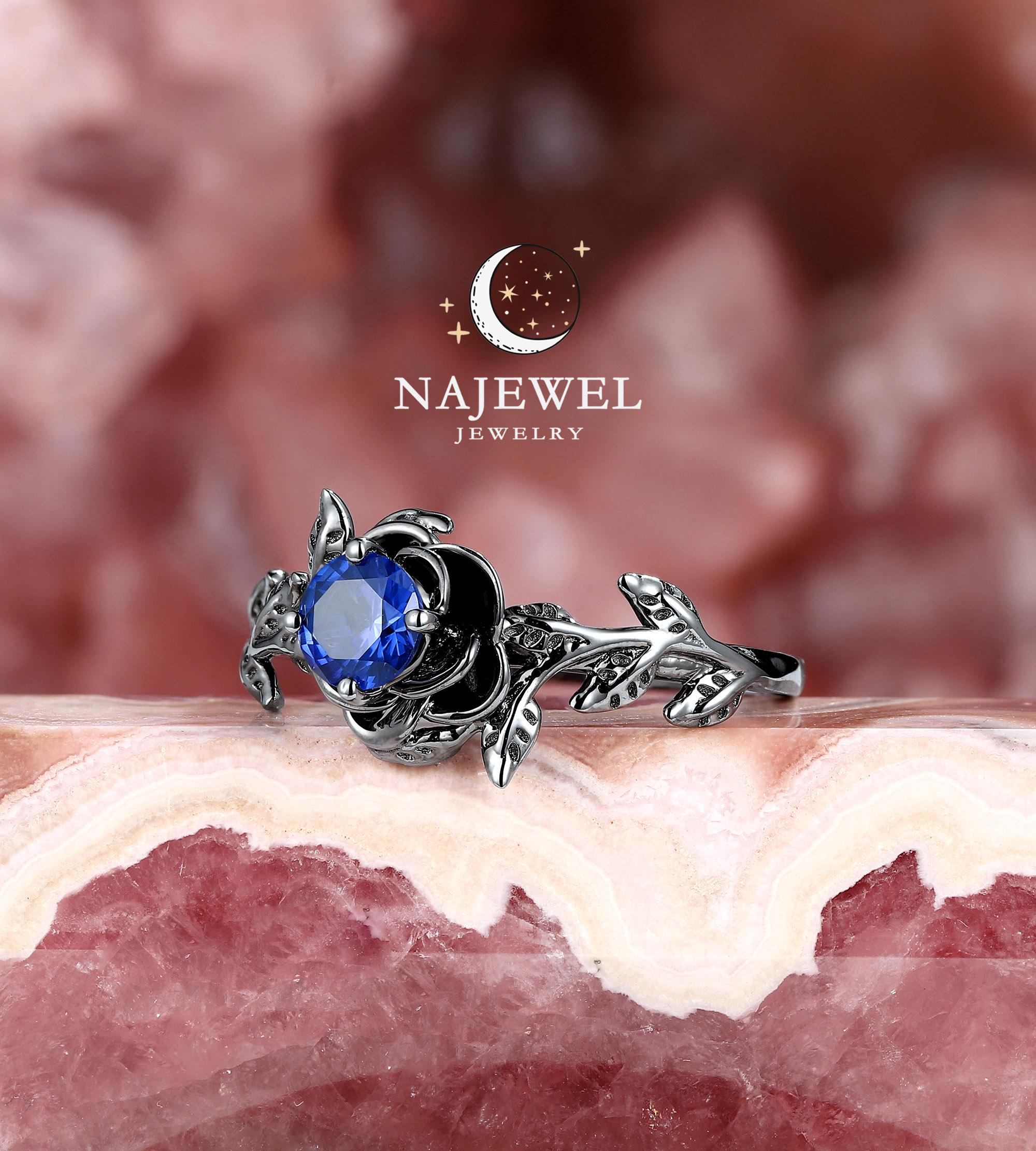 ブラックゴールド コーンフラワー ブルーサファイア ソリティア