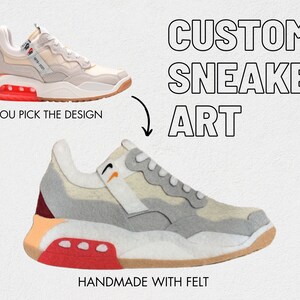 Custom handmade felt sneaker art - MA2 future Beginnings
