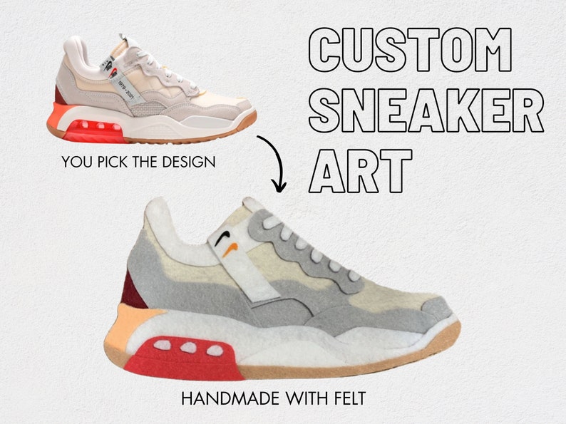 Custom handmade felt sneaker art - MA2 future Beginnings