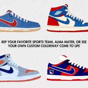 Custom handmade felt sneaker art - Multiple custom shoes