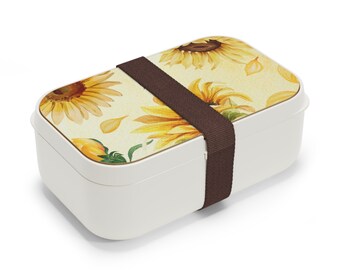 Bento Lunch Box, Bento Box personalizzato, Girasoli, Regalo per lei, Regalo per la mamma, Bento Box