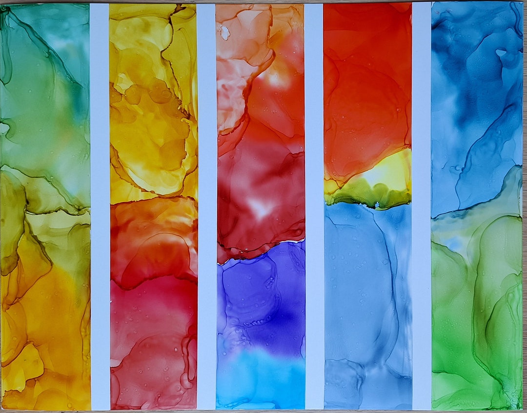 Geometric Wall Art in Blue Purple Red Yellow Green and Etsy