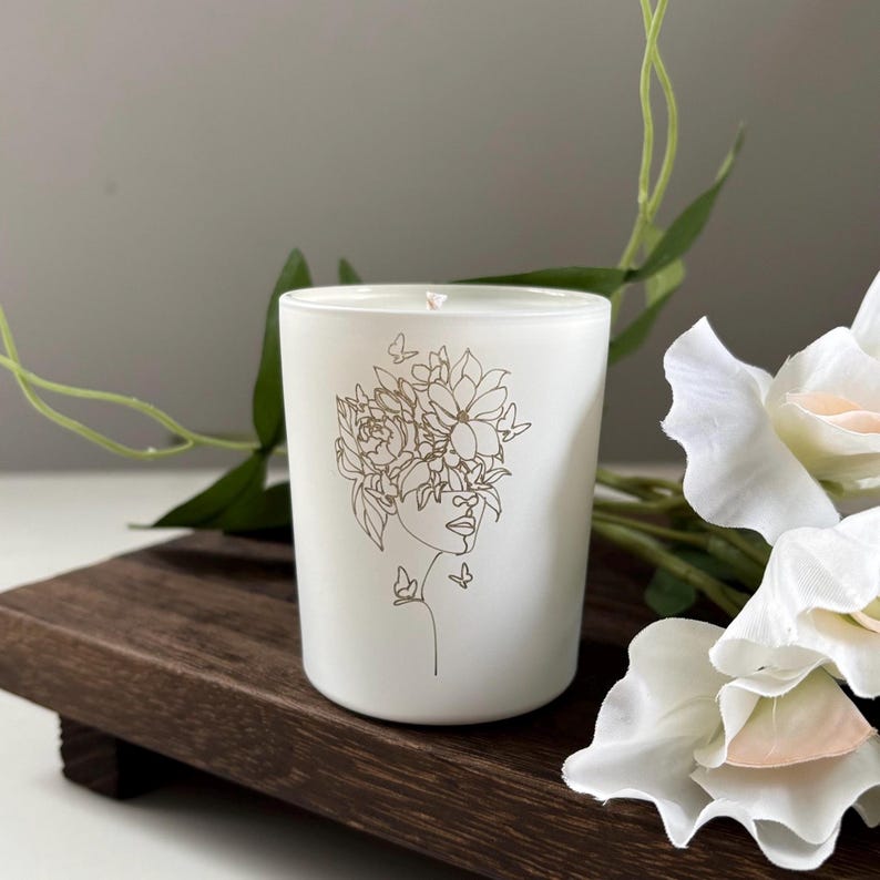 Mini Glow Candle, Luxury Floral Aesthetic Decor, Bridesmaids Candle ...