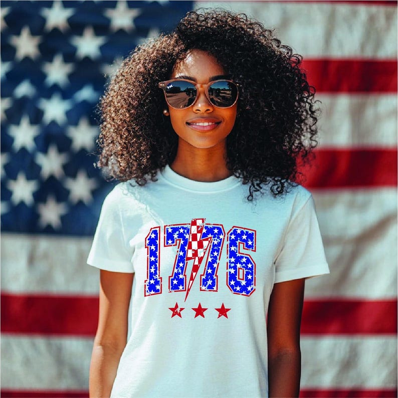 Patriotic 1776 Lightning Bolt PNG: 4th of July Design (digital Download ...