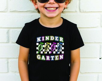 Camiseta para niños de jardín de infantes: Camiseta colorida para el aula, ropa para la vuelta al cole