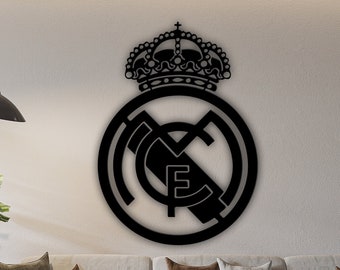 Real Madrid svg, Arte de pared de metal, archivos svg, real madrid dxf, láser real madrid, corte láser, real madrid Glowforge, silueta real madrid