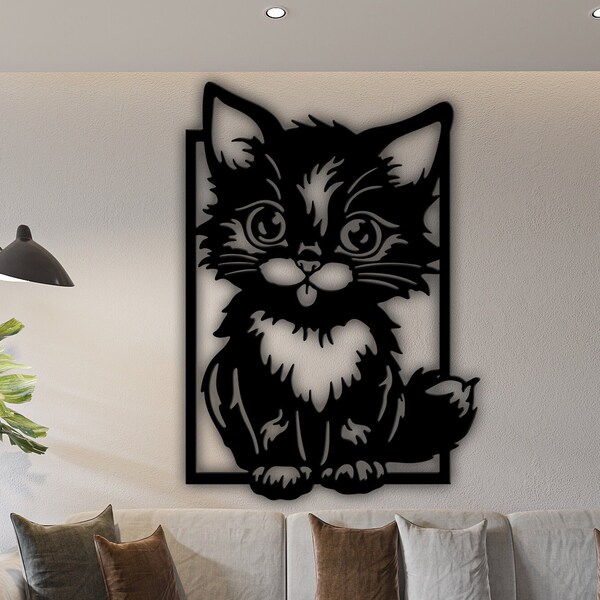 Cute cat svg, Cat dxf, Cat laser, cricut, plasma, silhouette, Cute cat wall art, Cute cat vinyl, decal, katze svg, cat cnc, gravure, print