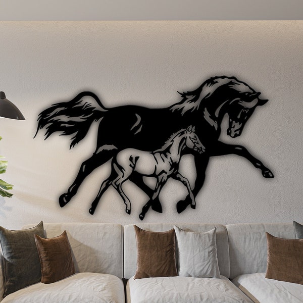 Cheval svg, oeuvre d'art murale en métal, fichiers svg, svg, décoration de la maison, découpé au laser, téléchargement immédiat, glowforge, dxf, abstrait, plasma, cricut, découpé au laser