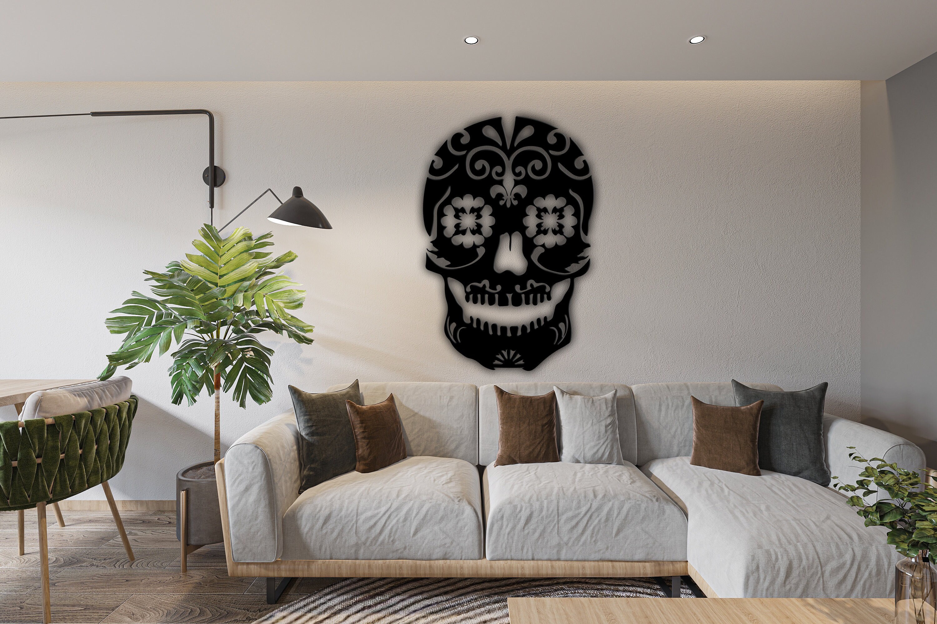 Tête de mort svg art mural en métal fichiers svg svg - Etsy France