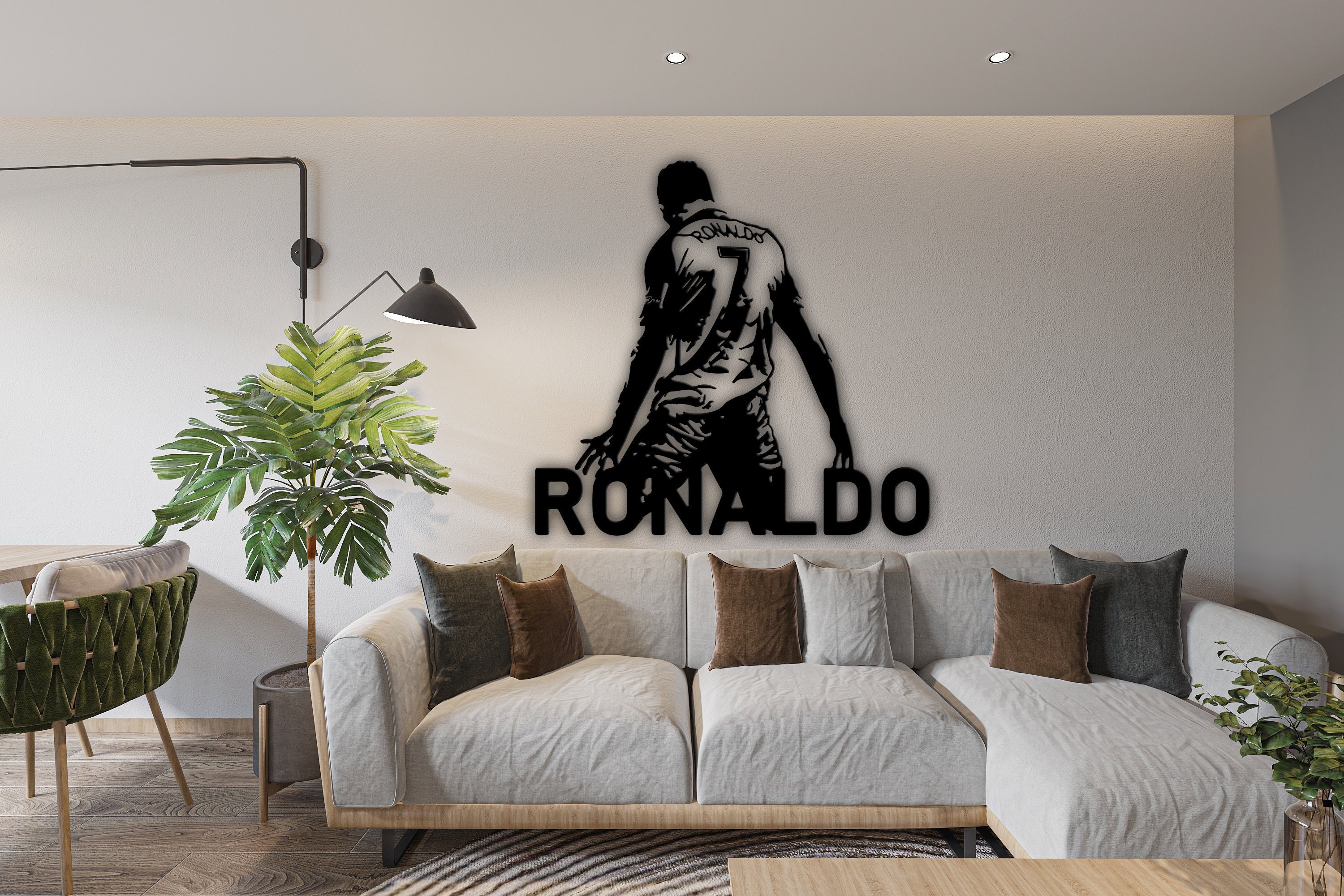 Pegatinas De Pared 70Cm * 40Cm Balón De Fútbol Club De Fútbol Real Madrid  Logo Sticker Vinilo Tatuajes De Pared Para Paredes Decoración De La