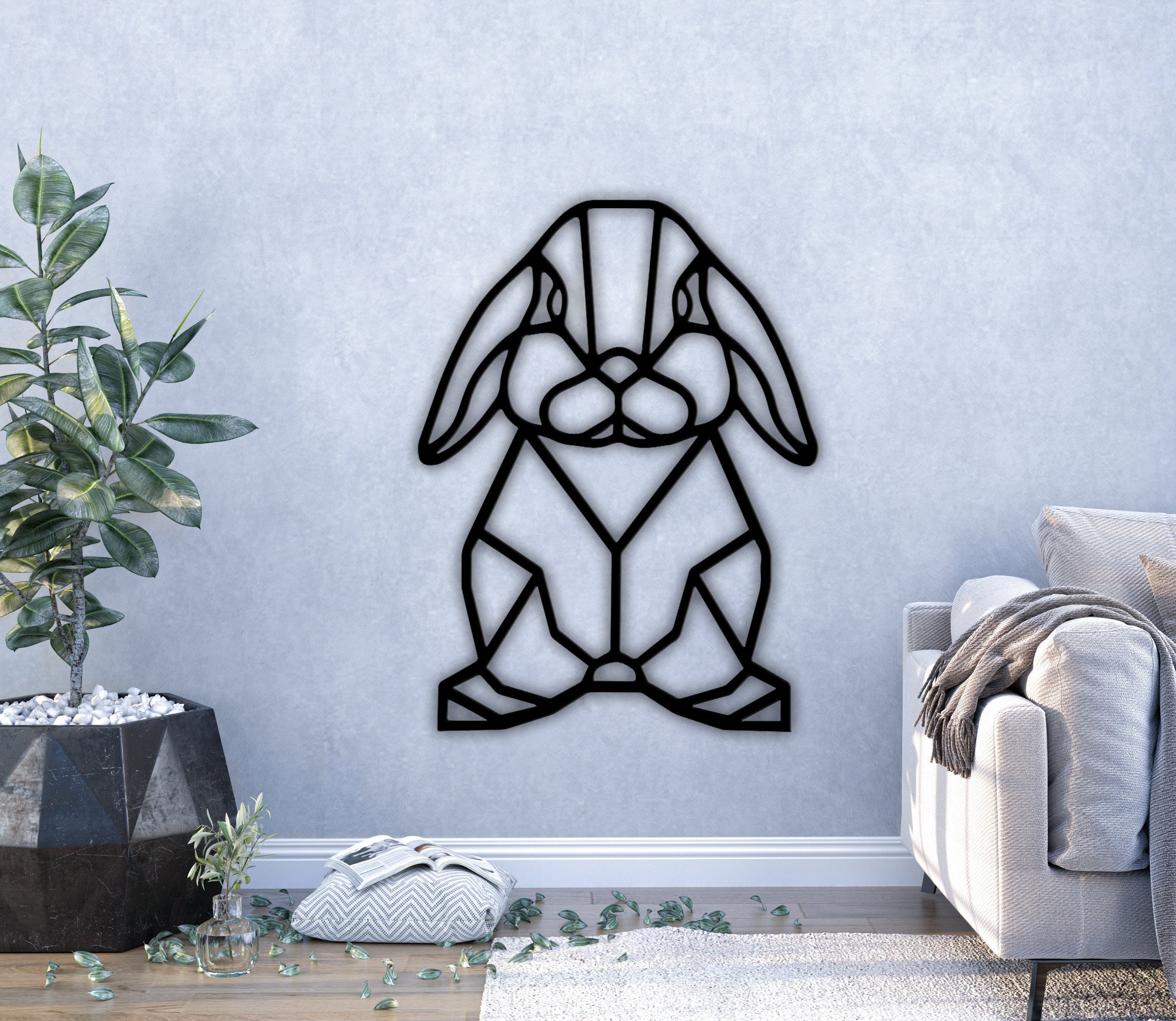 Rabbit Svg Metal Wall Art Svg Files Svg Home Decoration Etsy