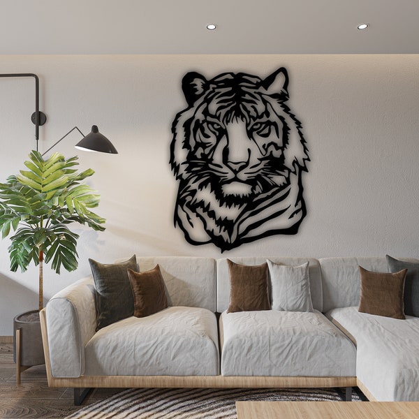 Tijger dxf, Tijger metalen muur kunst, Tijger svg, Tijger sticker, Tijger cricut, Tijger plasma, Tijger vinyl, Tijger glowforge, Tijger silhouet, laser