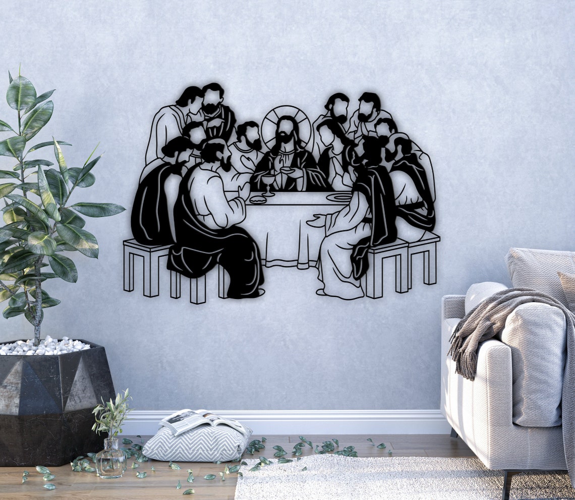 The Last Supper Svg File Metal Wall Art the Last Supper Etsy Canada