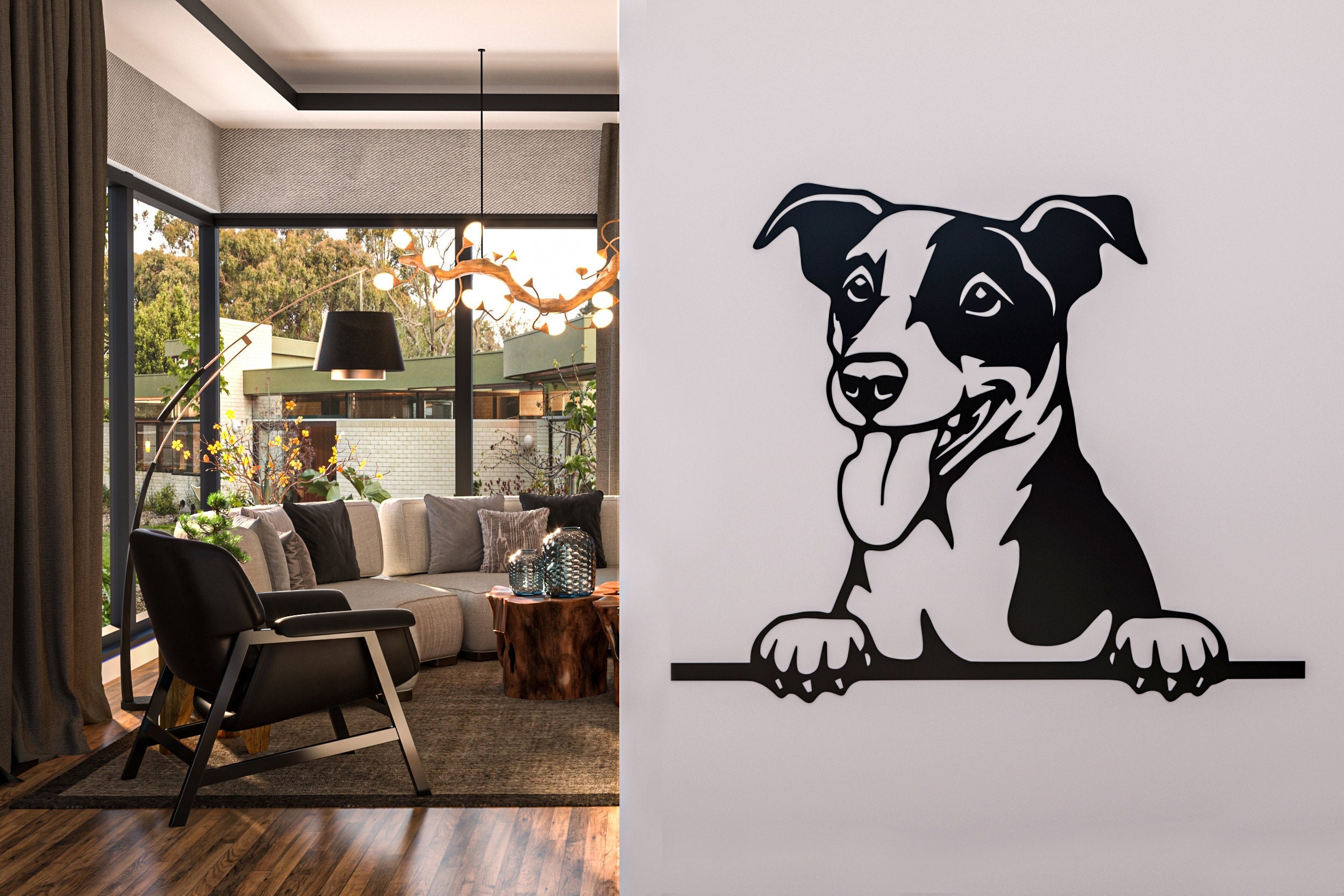 Dog Wall Art Metal Wall Art Laser Cut Signboard SVG Ai Etsy