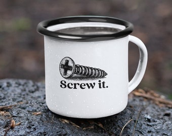 Screw It | Camping-style Enamel Coffee Cup