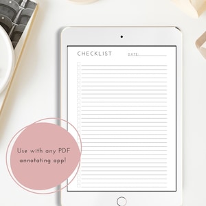 Minimalist Checklist | iPad Checklist | Printable Checklist | Digital Checklist | Paper Checklist | Command Center | Mom List | Family List