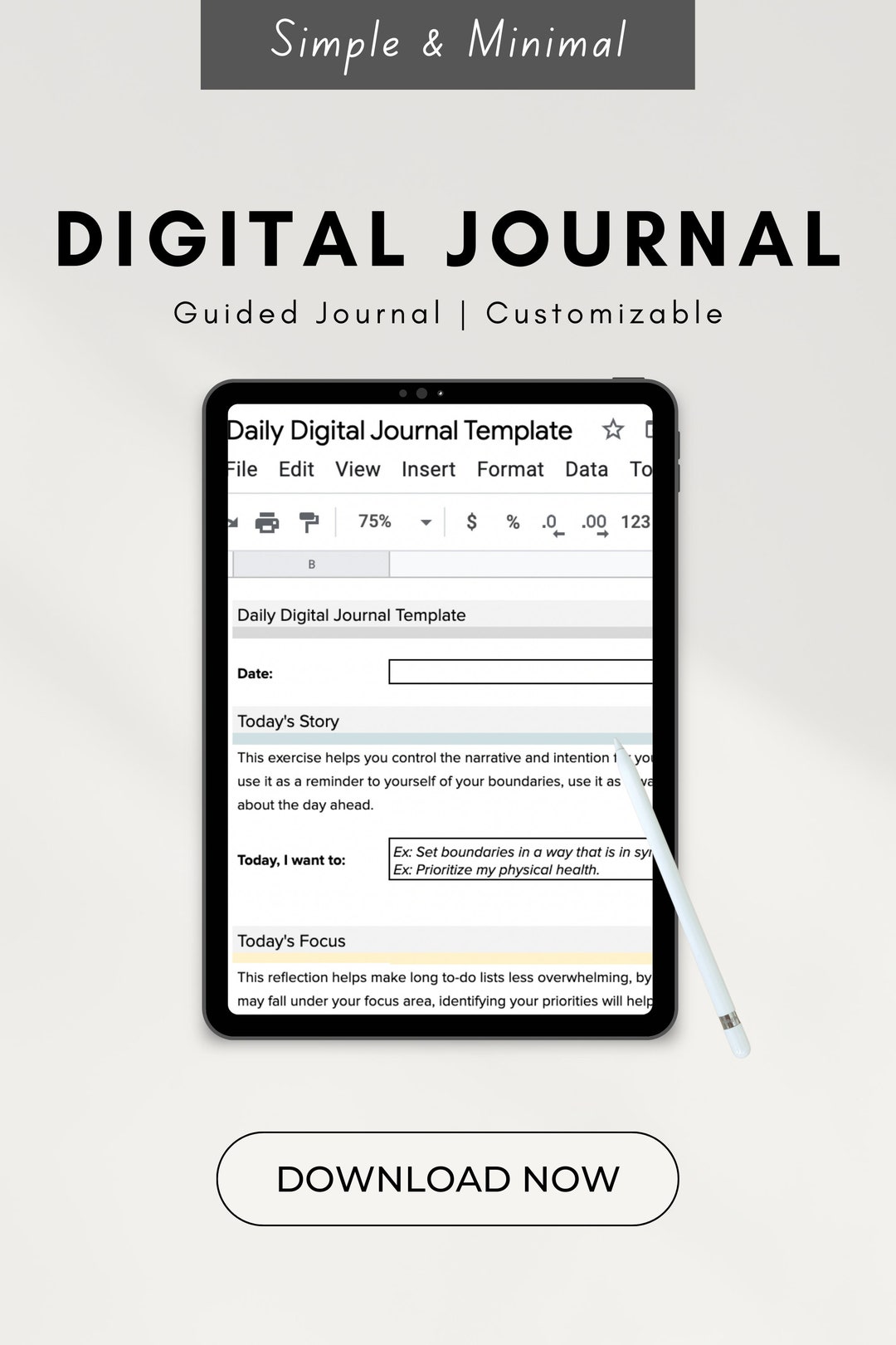 Daily Digital Journal Template - Etsy