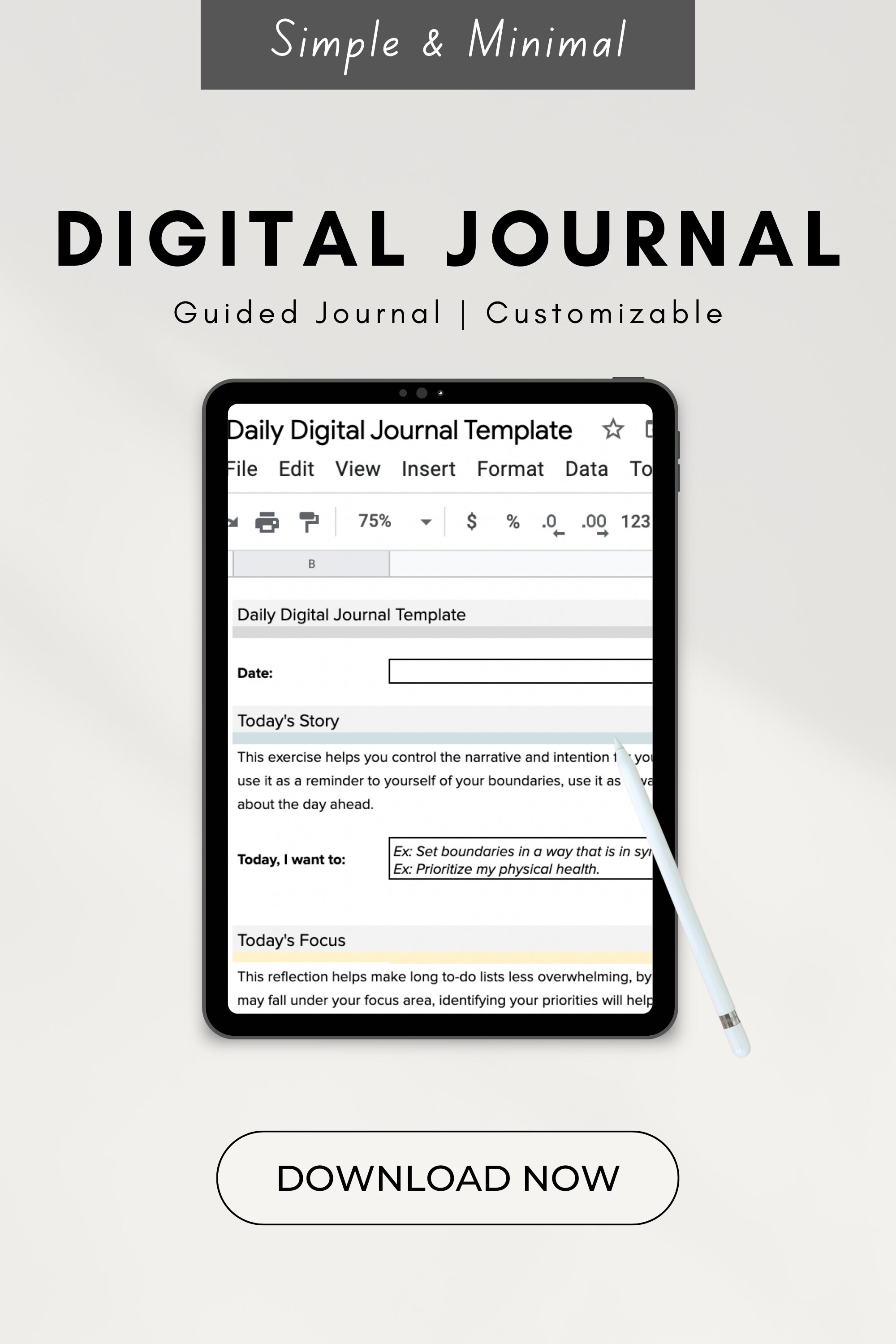 Daily Digital Journal Template Etsy
