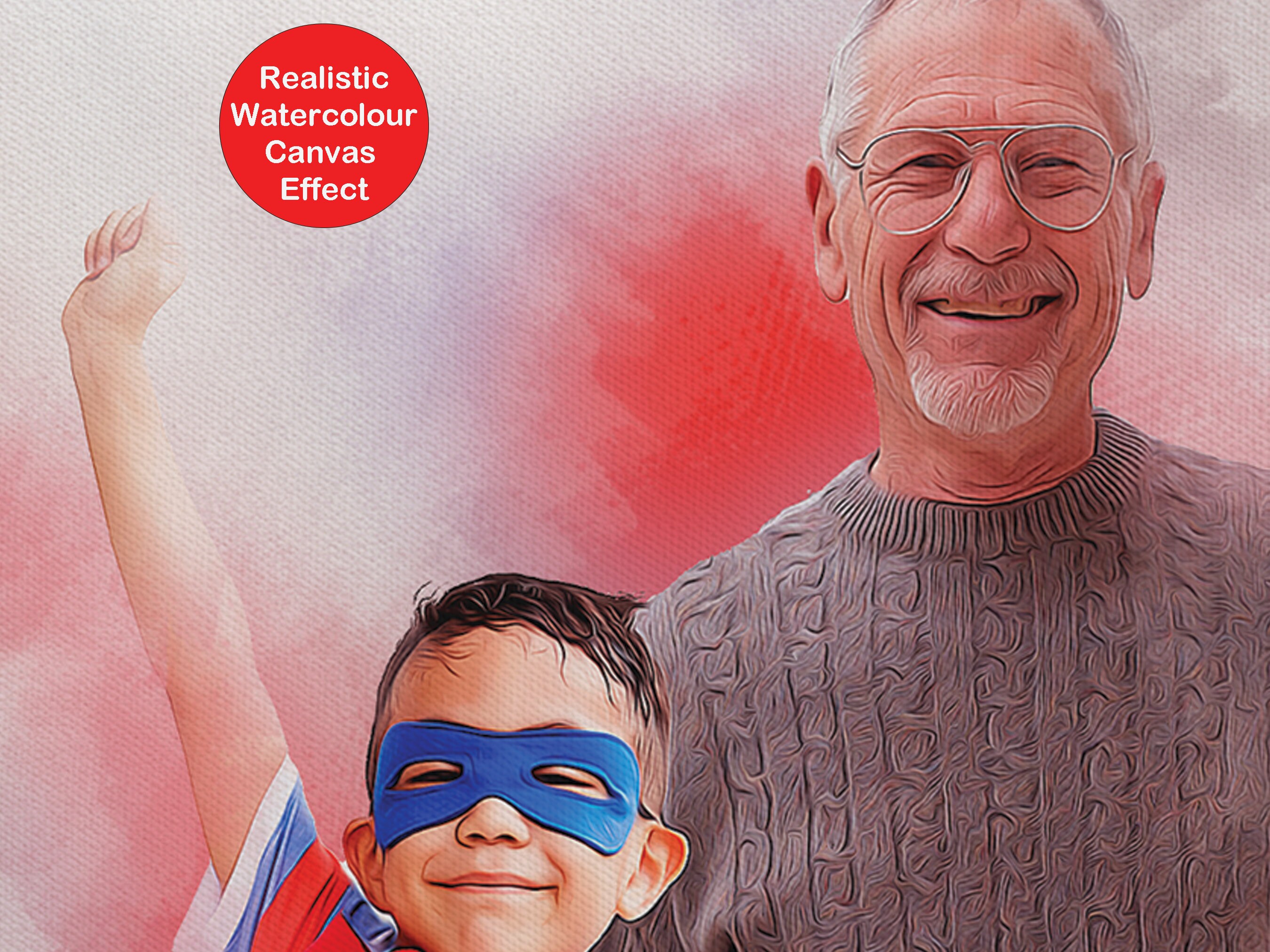 Watercolor Family Portraits, Add Deceased Loved One to Photo Add People