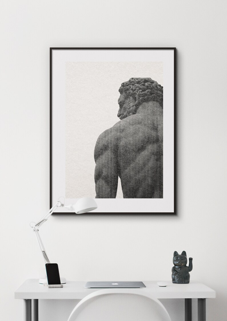 Greek Hercules Statue Print Greek God Wall Art Greek Decoration Greek