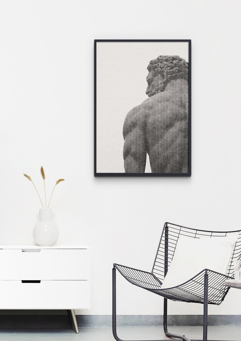 Greek Hercules Statue Print Greek God Wall Art Greek Decoration Greek