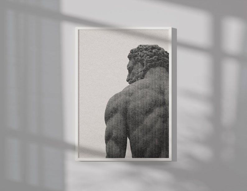 Greek Hercules Statue Print Greek God Wall Art Greek Decoration Greek