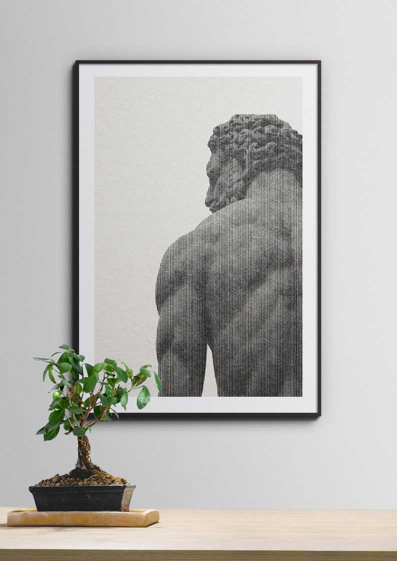 Greek Hercules Statue Print Greek God Wall Art Greek Decoration Greek