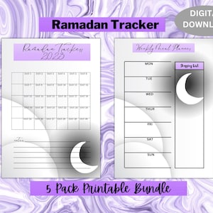 Ramadan Planner, Ramadan calendar, Ramadan goals, Ramadan dhikr chart, printable ramadan Plan, Islamic digital planner, Digital ramadan plan