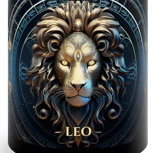 Leo Zodiac Mug, Zodiac Coffee Mug, Leo Sign Coffee Cup, Star Sign Tea Mug, Cool Handmade Mug, Cool Tea Cup, Coffee Lover Gift