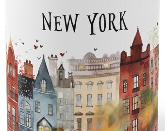New York Cityscape Coffee Mug: Unique Ceramic Travel Mug (11oz)