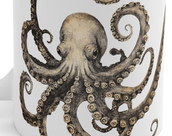 Vintage Octopus Mug  Nautical Retro Collection Mug 11oz
