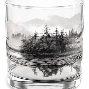 Scenic Landscape Rocks Glass: Rustic Nature Barware, 10oz Tumbler